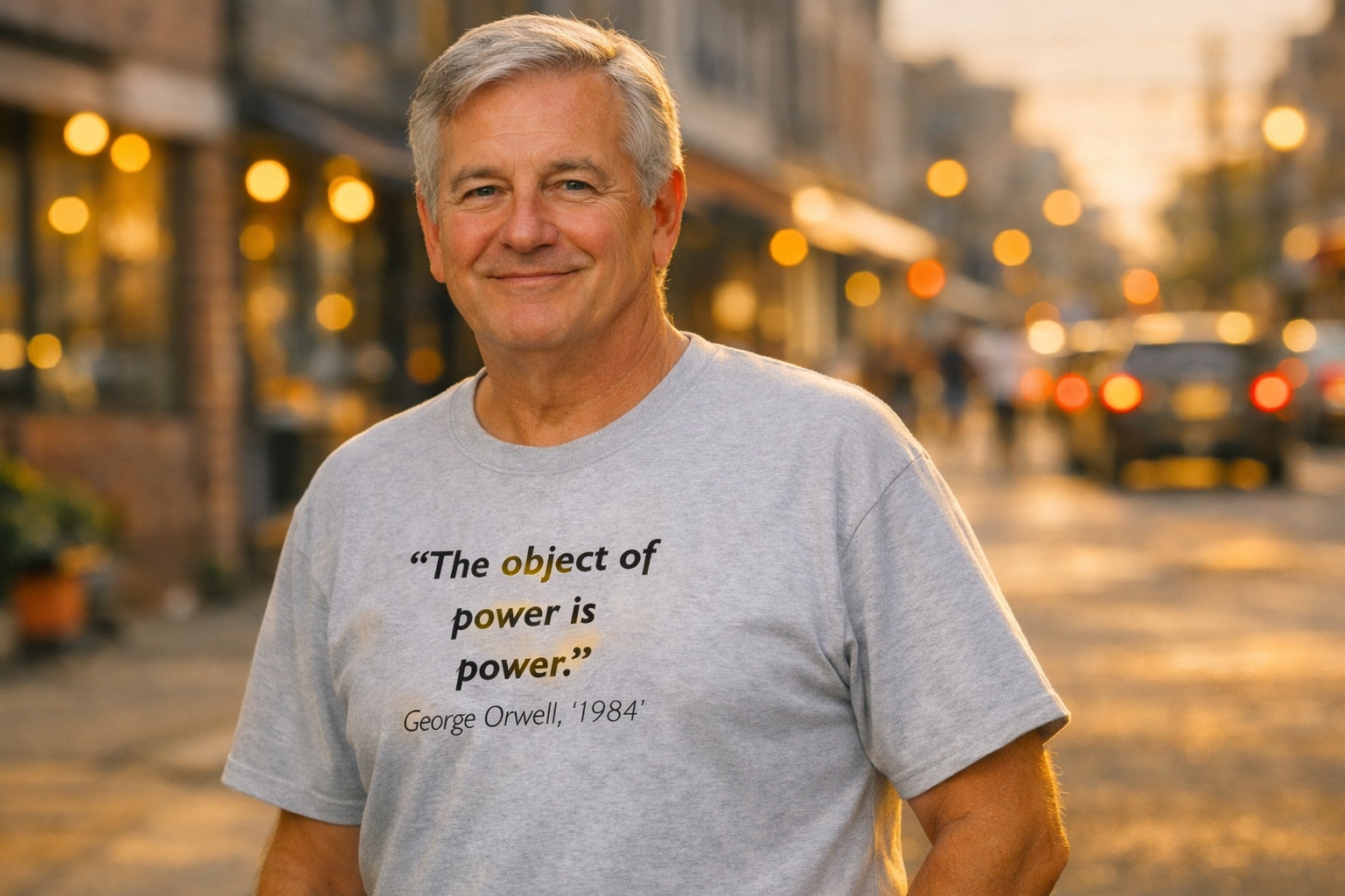 "The Object of Power Is Power" — Why This Orwell Quote Still Hits Hard (And Now You Can Wear It)