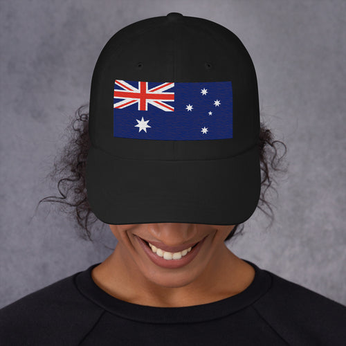Baseball cap with embroidered Australian flag featuring Union Jack and Southern Cross