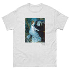 Unisex classic tee featuring Renoir's impressionist painting of a woman seated at a piano