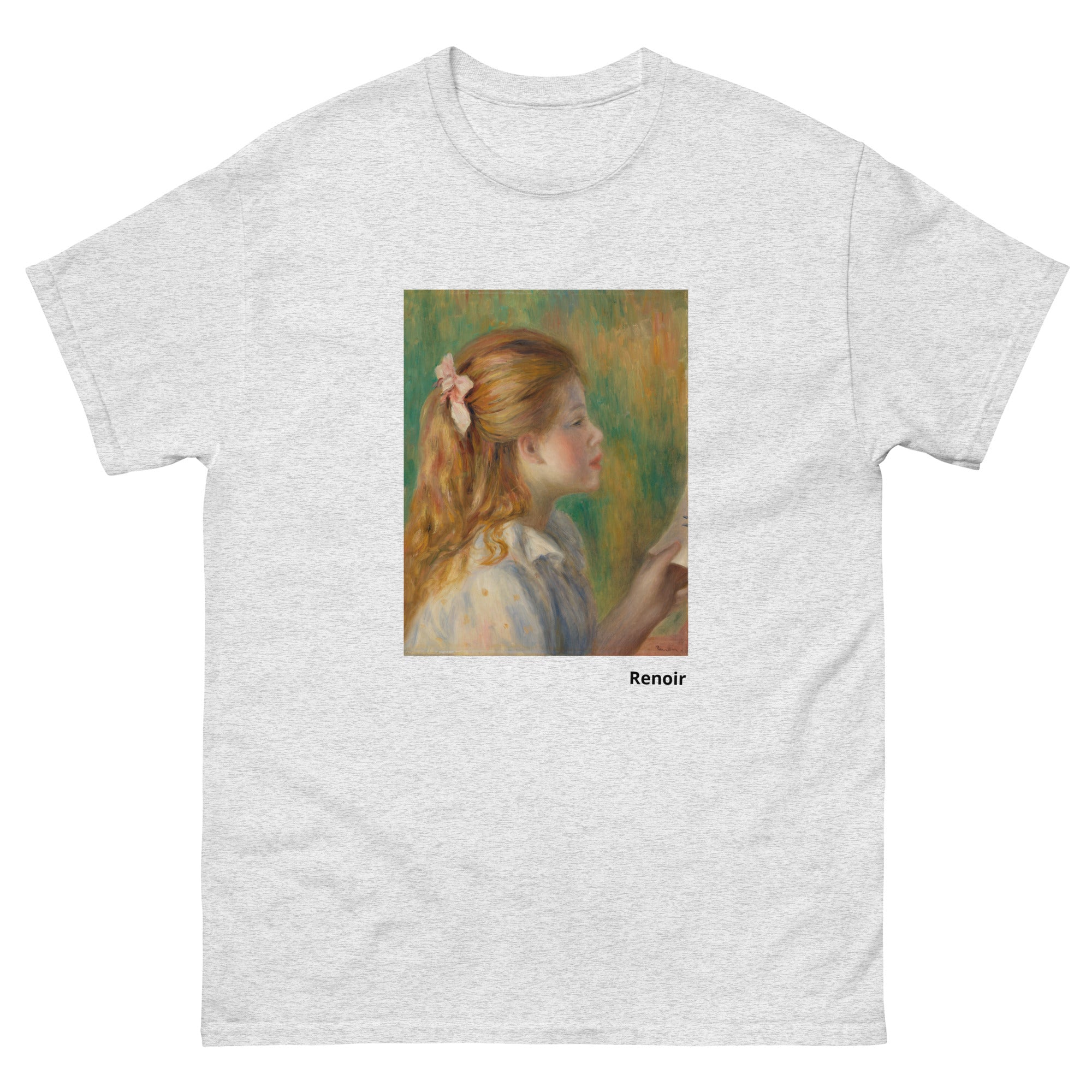 Unisex classic tee featuring Renoir's impressionist reading scene painting La Lecture