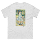Unisex classic tee featuring Renoir's impressionist painting of a girl playing with a hoop