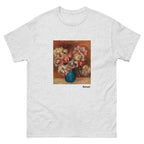 Unisex classic tee featuring Renoir's impressionist still life of flowers in a green vase