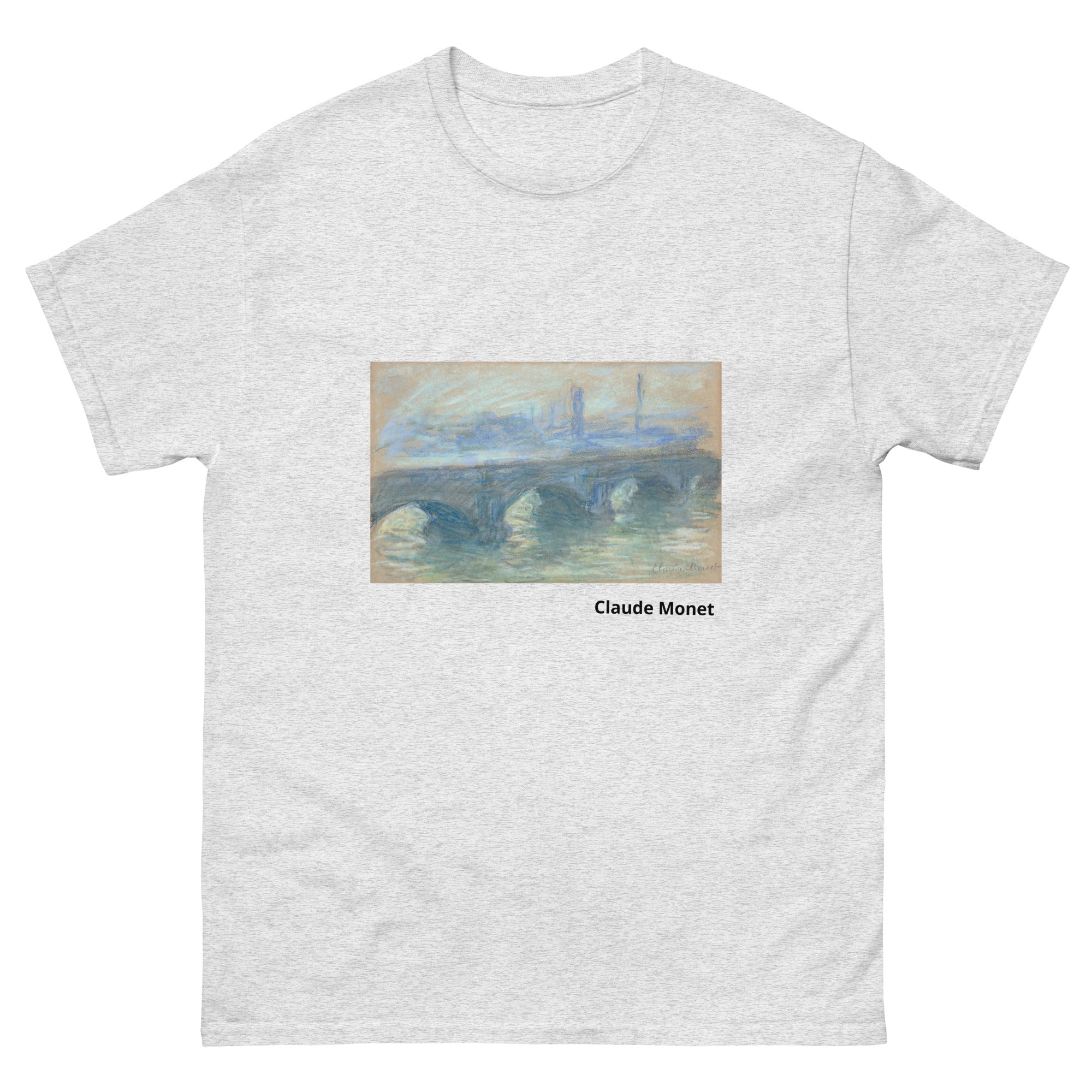Unisex classic tee featuring Monet's 1901 impressionist painting of Waterloo Bridge in London