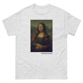 Unisex classic tee featuring da Vinci's famous Mona Lisa portrait with enigmatic smile