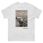 Unisex classic tee featuring Munch's iconic expressionist The Scream in monochrome tones