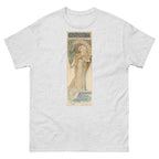 Unisex classic tee featuring Mucha's Art Nouveau theatre poster Gismonda with Sarah Bernhardt