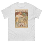 Unisex classic tee featuring Mucha's Art Nouveau Biscuits Lefèvre-Utile biscuit advertising poster