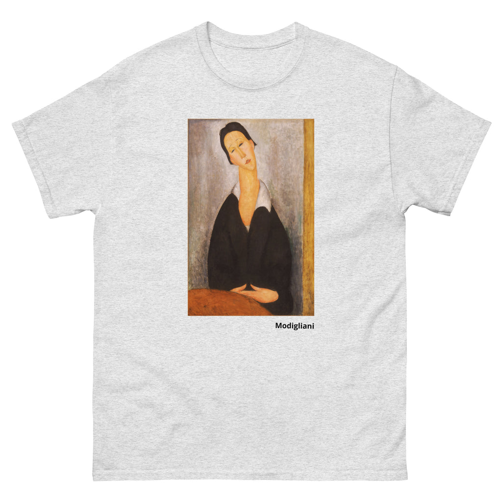 Unisex classic tee featuring Modigliani's elongated expressionist portrait of a Polish woman