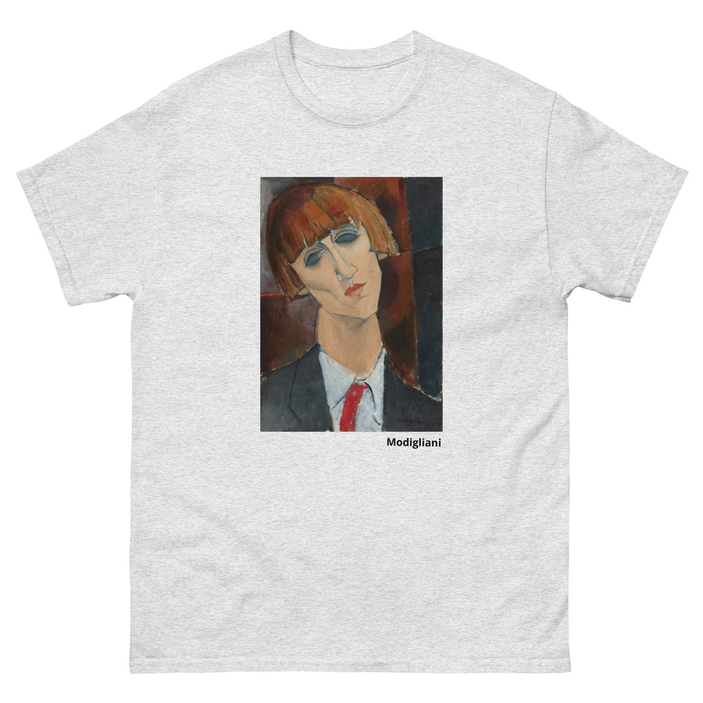 Unisex classic tee featuring Modigliani's elongated expressionist portrait of Madame Kisling
