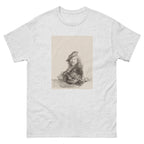 Unisex classic tee featuring Rembrandt's self-portrait sketch rendered in expressive drawing style