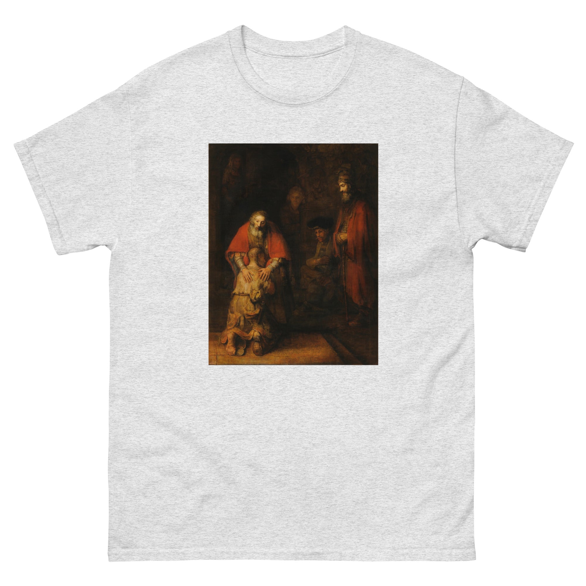 Unisex classic tee featuring Rembrandt's painting of the return of the Prodigal Son