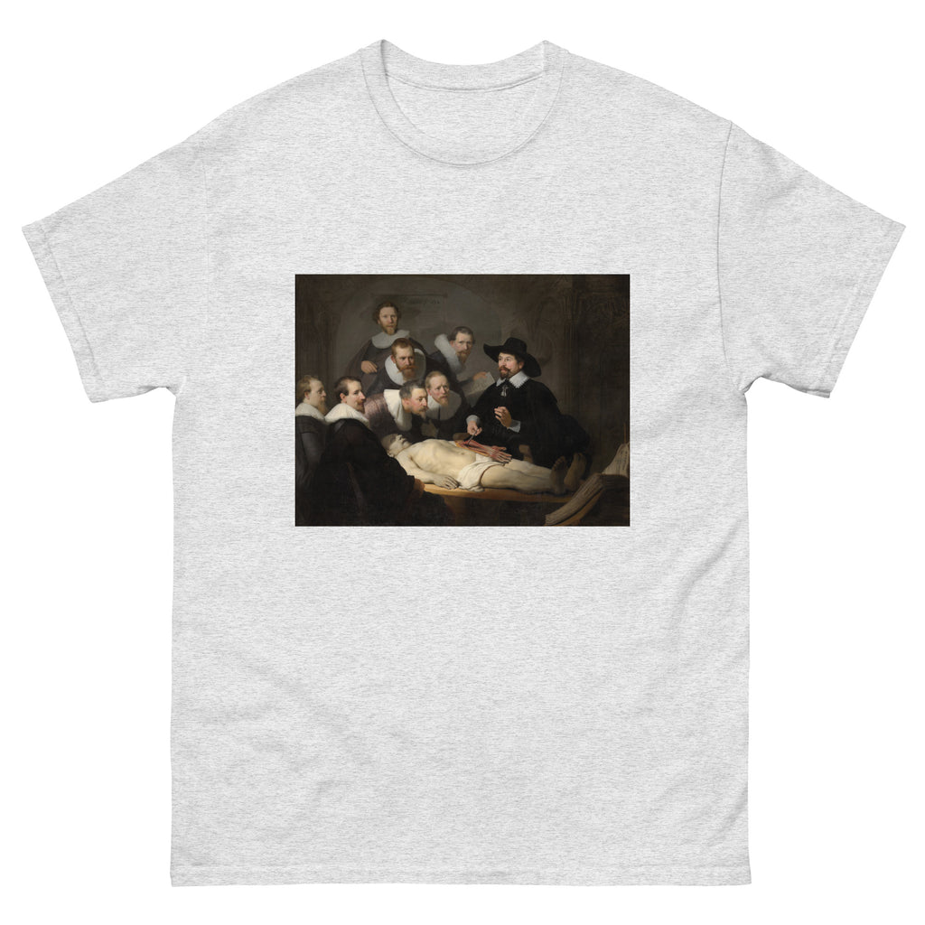 Unisex classic tee featuring Rembrandt's famous Anatomy Lesson of Dr. Nicolaes Tulp