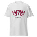 Unisex classic tee featuring Arizona State University name and branding in maroon and gold