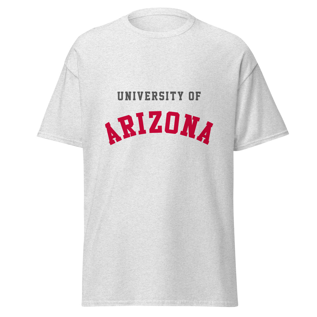 Unisex classic tee featuring University of Arizona name and branding in cardinal and navy