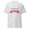 Unisex classic tee featuring University of Arizona name and branding in cardinal and navy