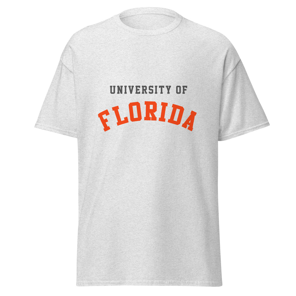 Unisex classic tee featuring University of Florida name and branding in orange and blue