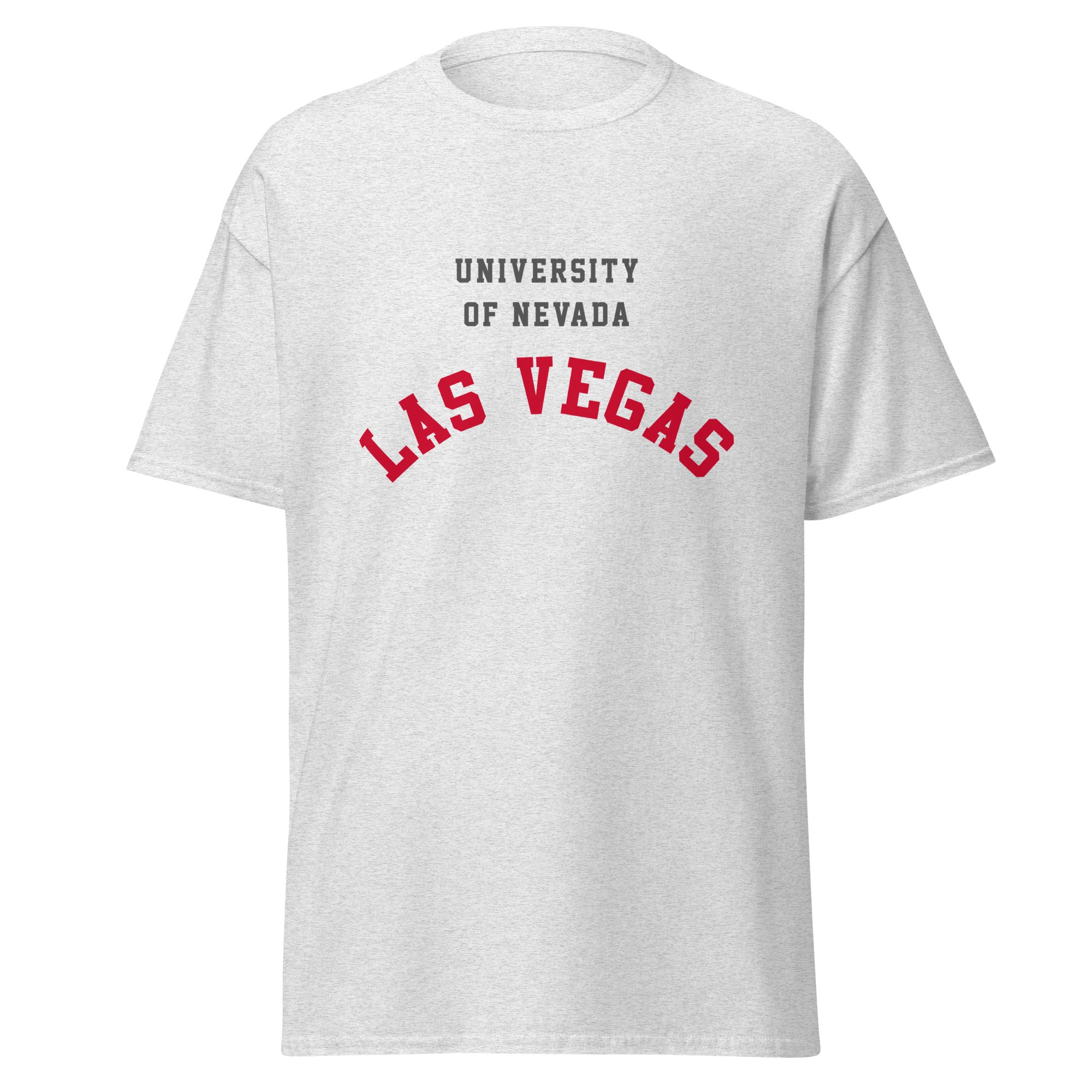 Unisex classic tee featuring UNLV name and branding in scarlet and grey