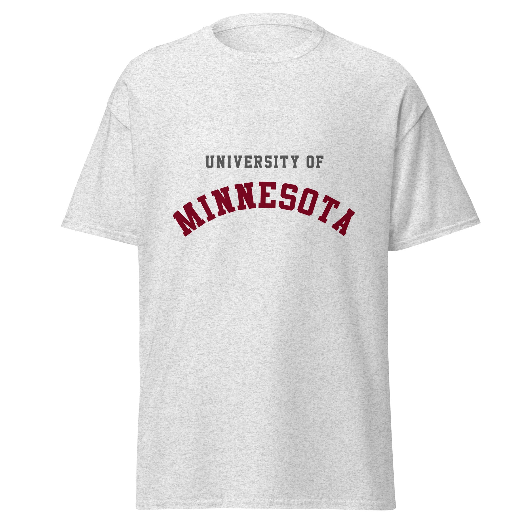 Unisex classic tee featuring University of Minnesota name and branding in maroon and gold