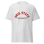 Unisex classic tee featuring Ohio State University name and branding in scarlet and grey