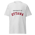 Unisex classic tee featuring University of Ottawa name and branding in garnet and grey