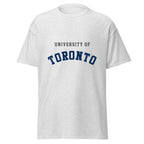 Unisex classic tee featuring University of Toronto name and branding in blue and white