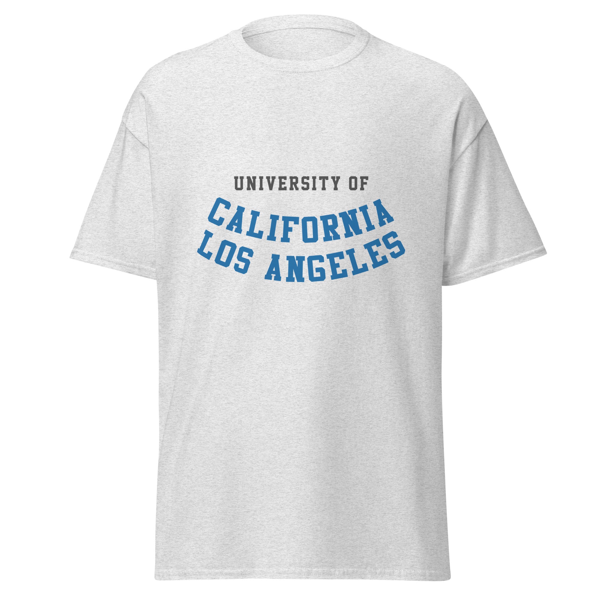 Unisex classic tee featuring UCLA name and branding in blue and gold