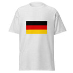 Unisex heather gray t-shirt featuring German flag design printed across the front chest