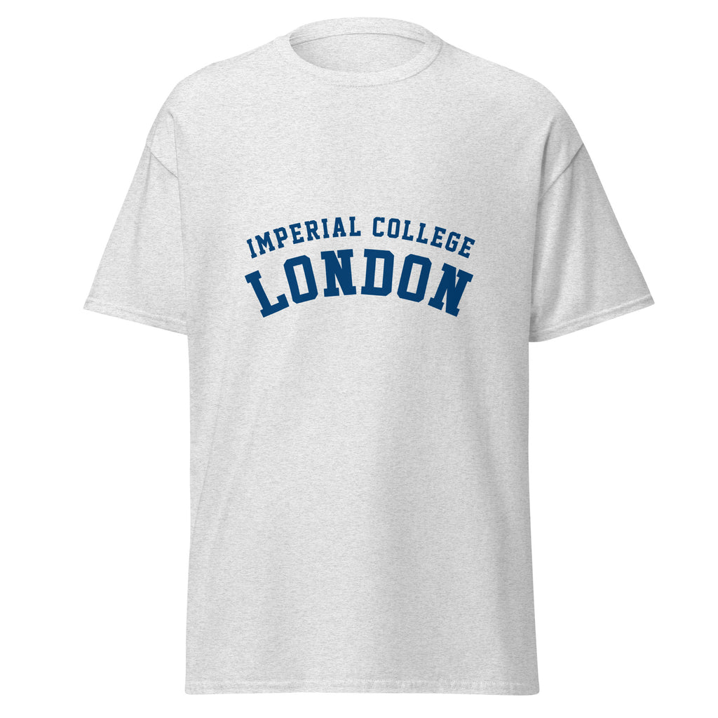 Unisex navy blue t-shirt featuring Imperial College London logo printed across the front chest