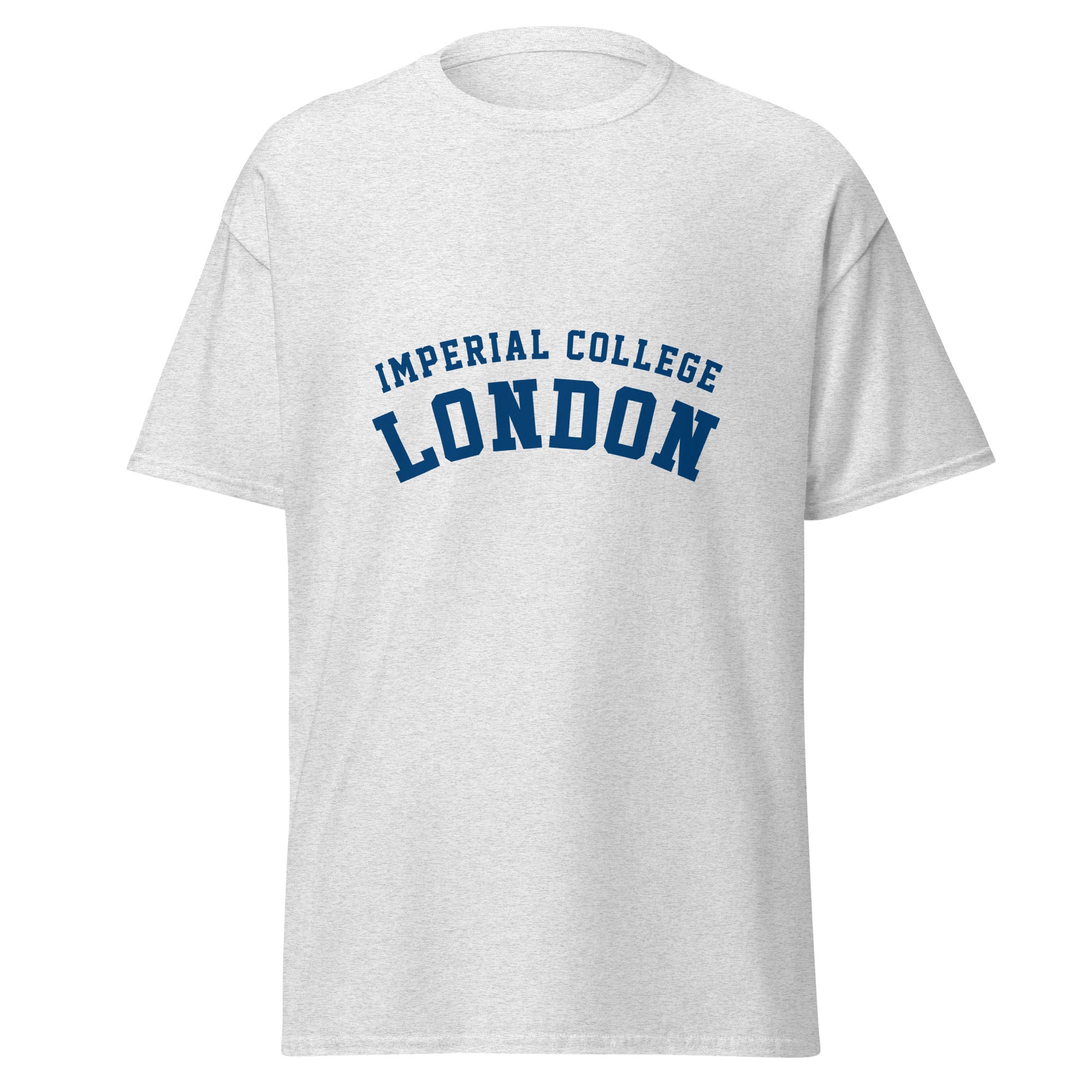 Unisex navy blue t-shirt featuring Imperial College London logo printed across the front chest