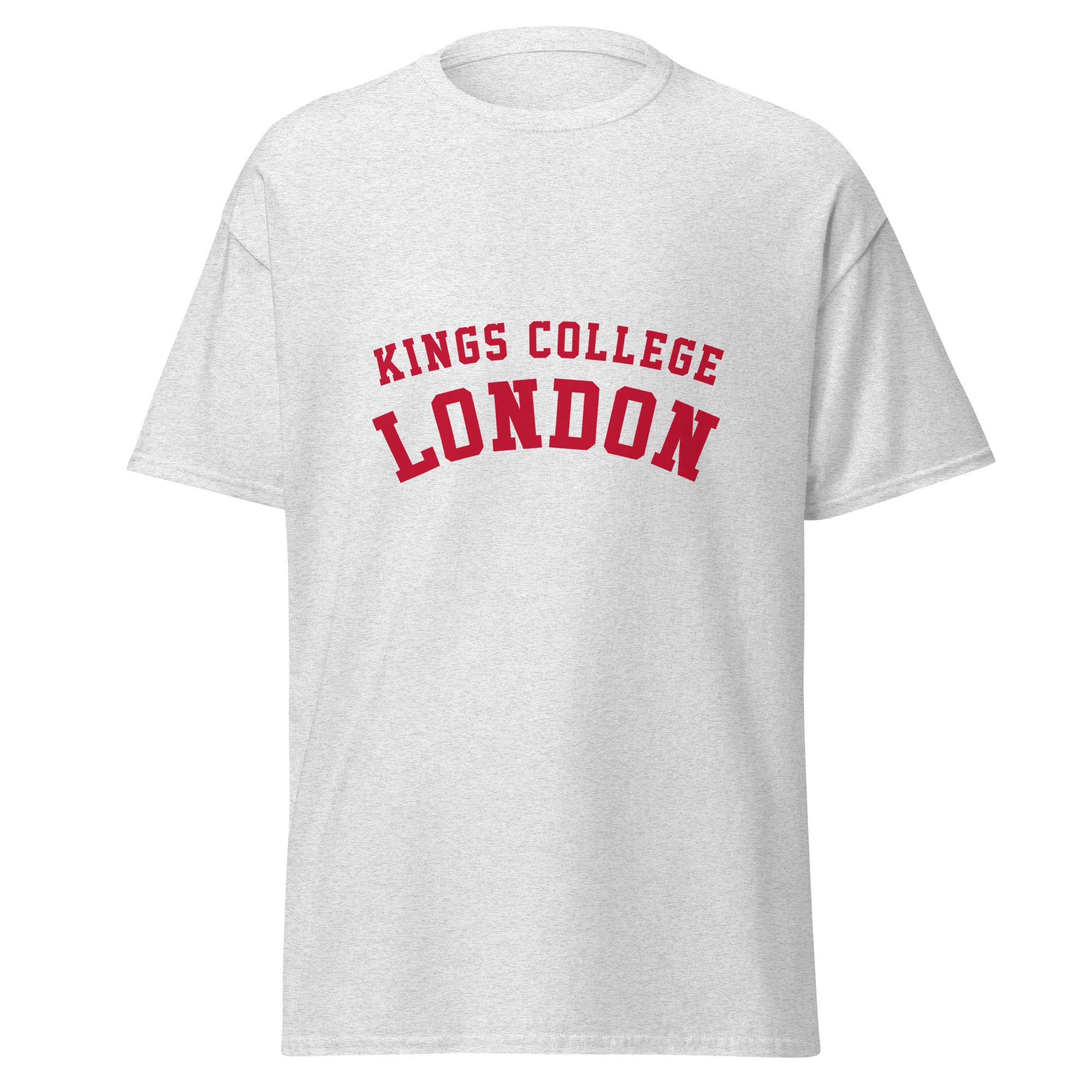 Unisex navy blue t-shirt featuring King's College London logo printed across the front chest
