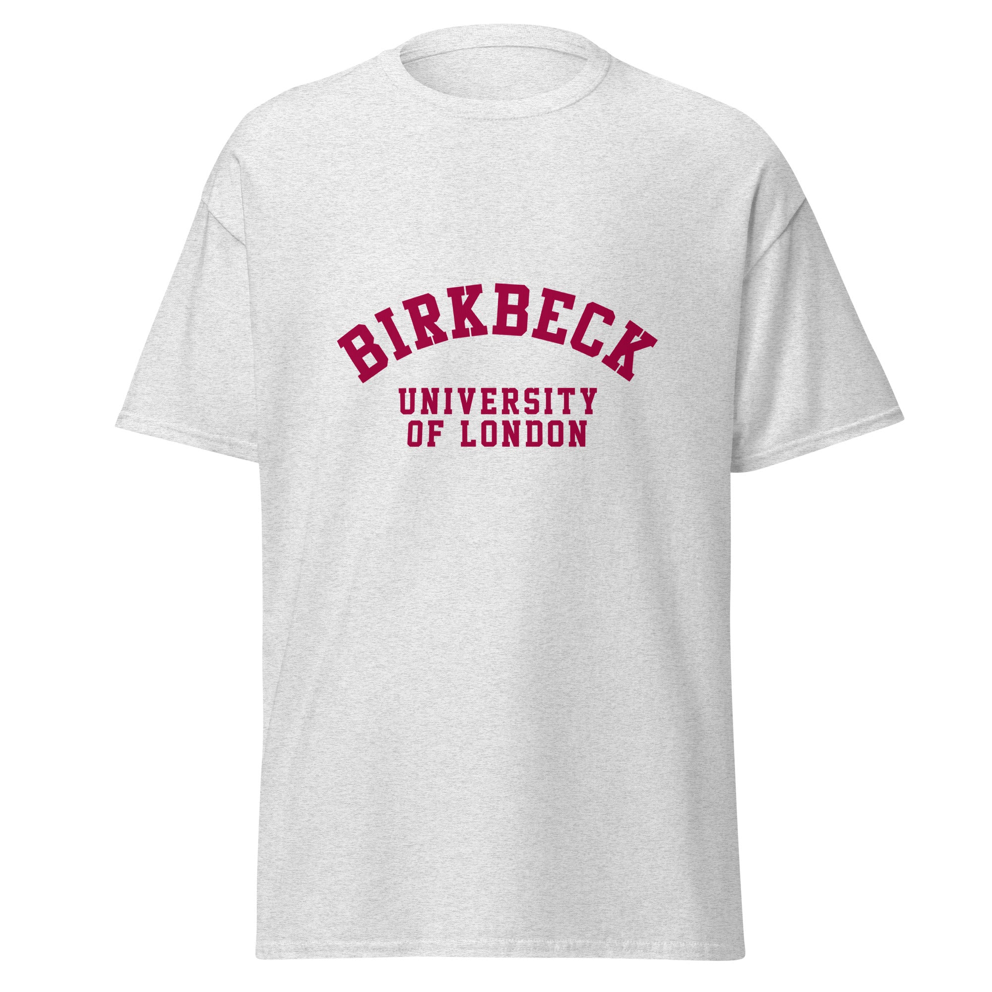 Unisex navy blue t-shirt featuring Birkbeck, University of London logo printed across the front chest