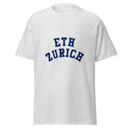 Unisex heather gray t-shirt featuring ETH Zurich logo printed across the front chest