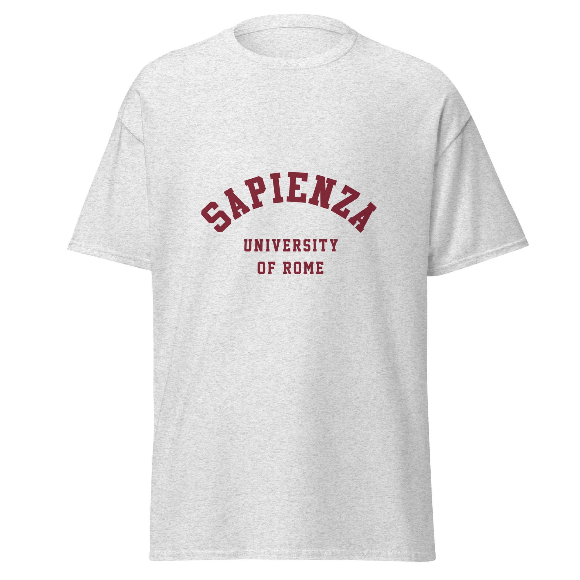 Unisex navy blue t-shirt featuring Sapienza University of Rome logo printed across the front chest