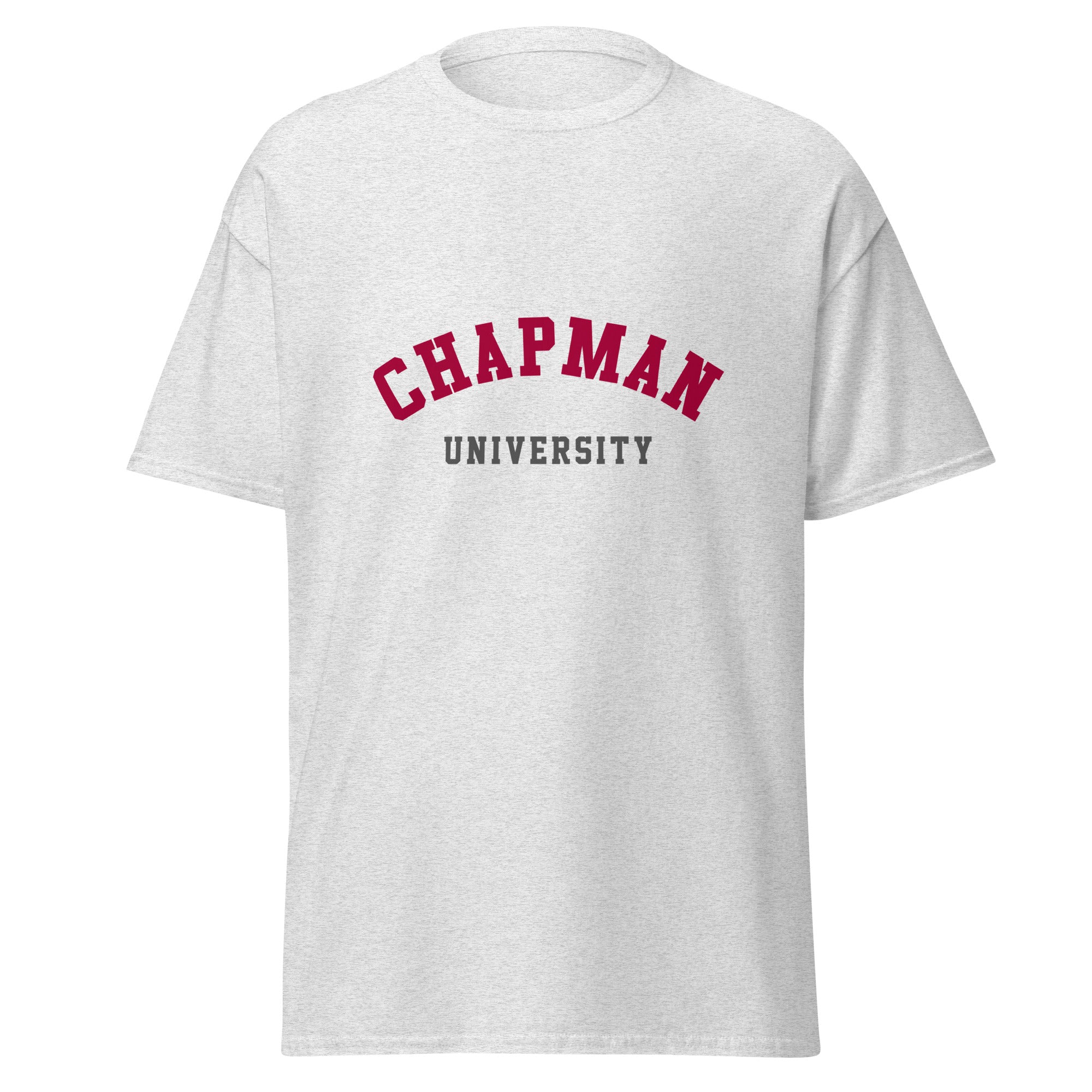 Unisex navy blue t-shirt featuring Chapman University logo printed across the front chest