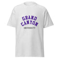 Unisex heather gray t-shirt featuring Grand Canyon University logo printed across the front chest