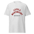 Unisex heather gray t-shirt featuring Loyola Marymount University logo printed across the front chest