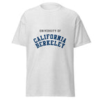Unisex heather gray t-shirt featuring UC Berkeley logo printed across the front chest