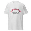Unisex heather gray t-shirt featuring MIT logo printed across the front chest