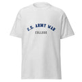 Unisex heather gray t-shirt featuring US Army War College logo printed across the front chest