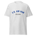 Unisex heather gray t-shirt featuring US Air War College logo printed across the front chest