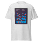 Unisex heather gray t-shirt featuring vintage Cobol poster artwork printed across the front