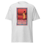 Unisex heather gray t-shirt featuring vintage Native American Alcohol Drugs poster artwork printed across the front