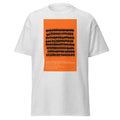 Unisex heather gray t-shirt featuring vintage Genetics poster artwork printed across the front