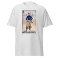 Unisex black t-shirt featuring vintage Annapolis Vintage poster artwork printed across the front