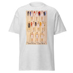 Unisex heather gray t-shirt featuring vintage College Rowing Vintage poster artwork printed across the front