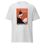 Unisex heather gray t-shirt featuring vintage Boston Sunday Herald Vintage poster artwork printed across the front
