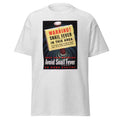 Unisex black t-shirt featuring vintage Snail Fever Vintage poster artwork printed across the front