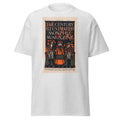 Unisex heather gray t-shirt featuring vintage Century Illustrated Vintage poster artwork printed across the front