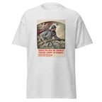 Unisex heather gray t-shirt featuring vintage WWI Polish Army poster artwork printed across the front