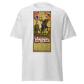 Unisex black t-shirt featuring vintage Canada WWI Victory poster artwork printed across the front